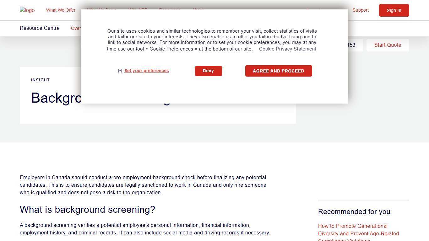 Background Screening & Employment Checks ADP